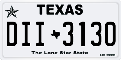 TX license plate DII3130