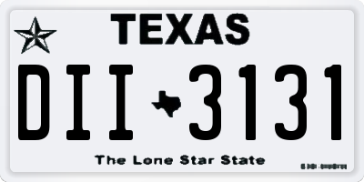 TX license plate DII3131