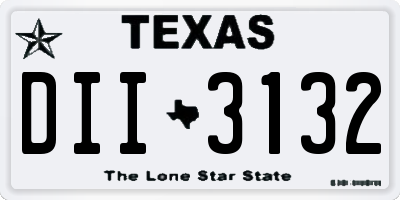 TX license plate DII3132