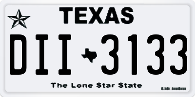 TX license plate DII3133