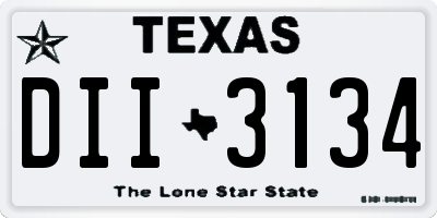 TX license plate DII3134