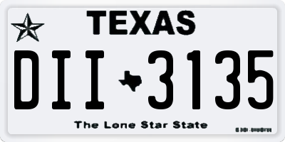 TX license plate DII3135