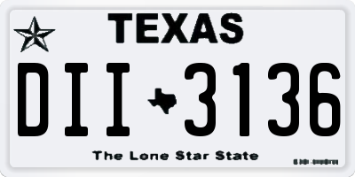 TX license plate DII3136