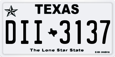 TX license plate DII3137