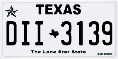 TX license plate DII3139