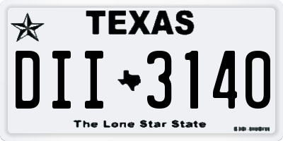 TX license plate DII3140