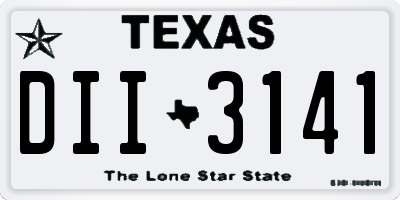 TX license plate DII3141
