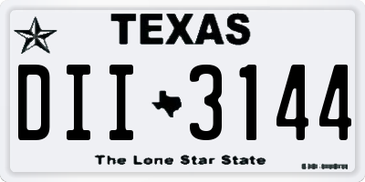 TX license plate DII3144