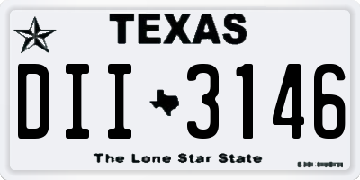 TX license plate DII3146
