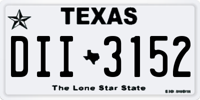 TX license plate DII3152