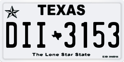 TX license plate DII3153