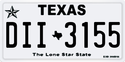 TX license plate DII3155