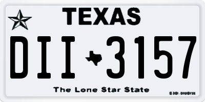 TX license plate DII3157