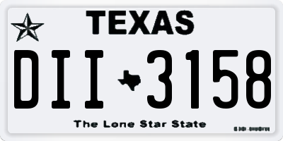 TX license plate DII3158