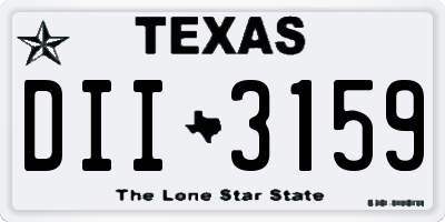 TX license plate DII3159