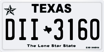 TX license plate DII3160