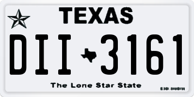 TX license plate DII3161
