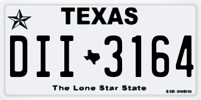 TX license plate DII3164