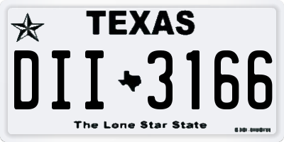 TX license plate DII3166