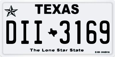 TX license plate DII3169
