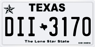 TX license plate DII3170