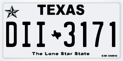 TX license plate DII3171