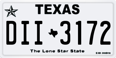 TX license plate DII3172