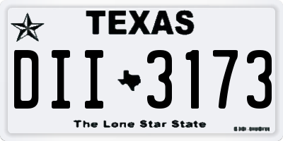 TX license plate DII3173