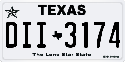 TX license plate DII3174