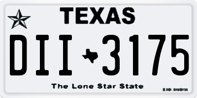TX license plate DII3175
