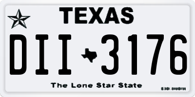 TX license plate DII3176