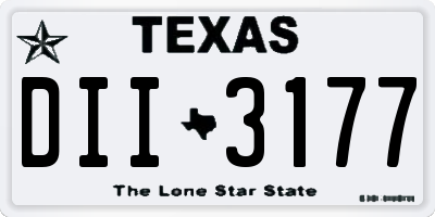 TX license plate DII3177