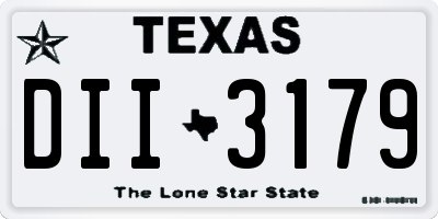 TX license plate DII3179