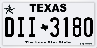 TX license plate DII3180