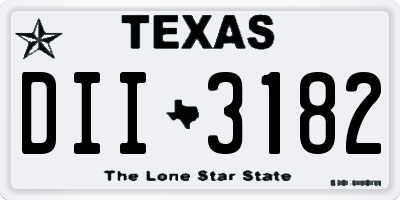 TX license plate DII3182