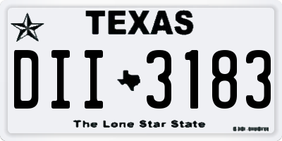 TX license plate DII3183