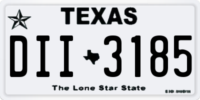 TX license plate DII3185