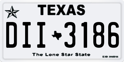 TX license plate DII3186