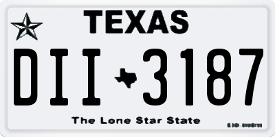 TX license plate DII3187
