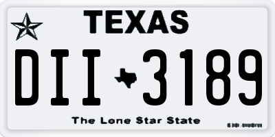 TX license plate DII3189