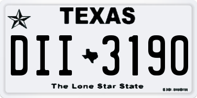 TX license plate DII3190