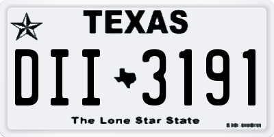 TX license plate DII3191