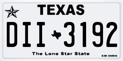 TX license plate DII3192