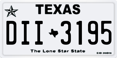 TX license plate DII3195