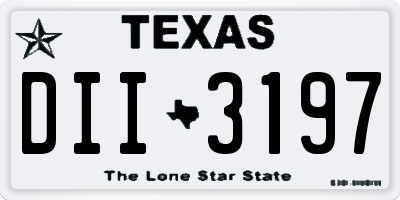 TX license plate DII3197