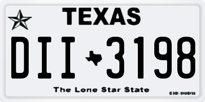 TX license plate DII3198