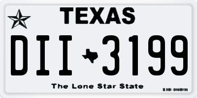 TX license plate DII3199