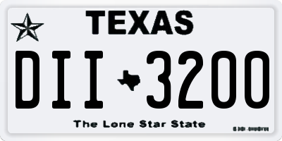 TX license plate DII3200