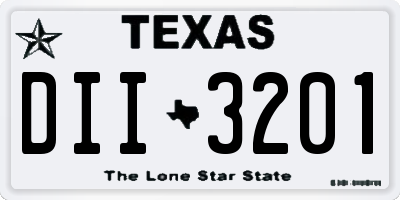 TX license plate DII3201
