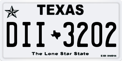 TX license plate DII3202
